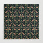 Palm Flamingos . Navy Wood Wall Art Gallery Image 1