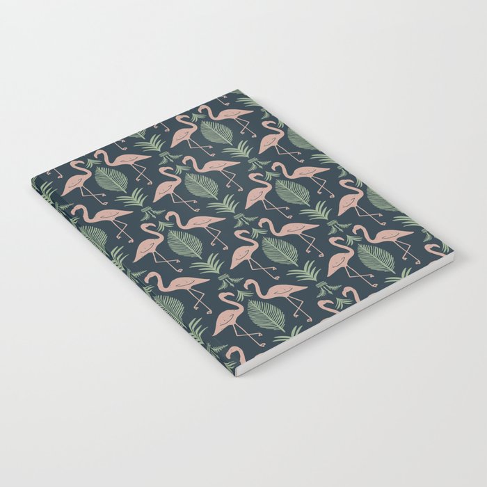Palm Flamingos . Navy Notebook Gallery Image 1