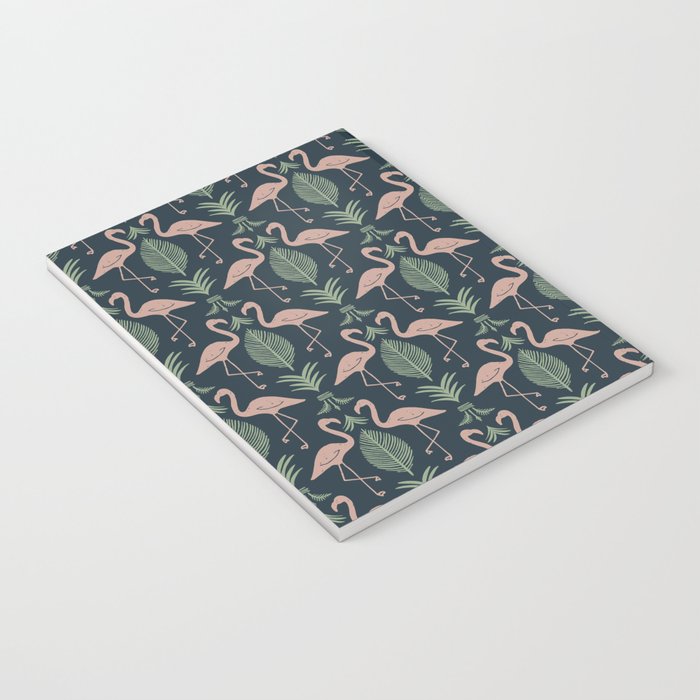 Palm Flamingos . Navy Notebook Gallery Image 3