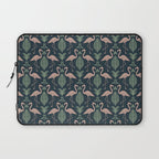 Palm Flamingos . Navy Laptop Sleeve Gallery Image 1