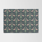 Palm Flamingos . Navy Rug Gallery Image 2