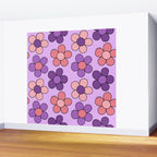 Groovy Flowers Print in Purple Wall Mural Gallery Image 2