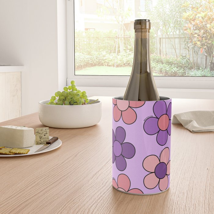 Groovy Flowers Print in Purple Wine Chiller Gallery Image 4