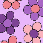 Groovy Flowers Print in Purple Coffee Mug Gallery Image 2