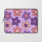 Groovy Flowers Print in Purple Laptop Sleeve Gallery Image 1