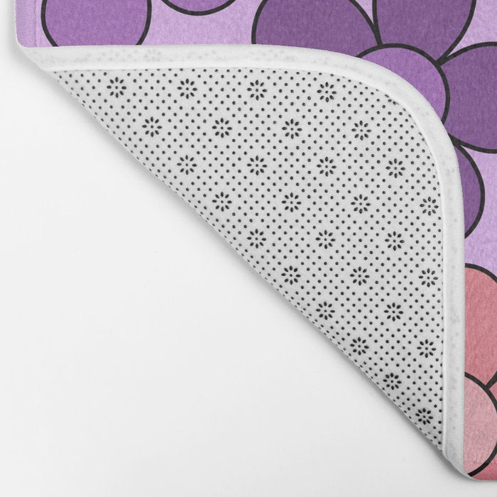 Groovy Flowers Print in Purple Bath Mat Gallery Image 2