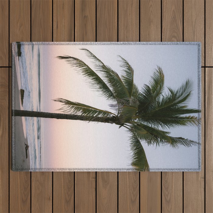 Costa Rica | The pastel palm tree  Outdoor Rug Gallery Image 1