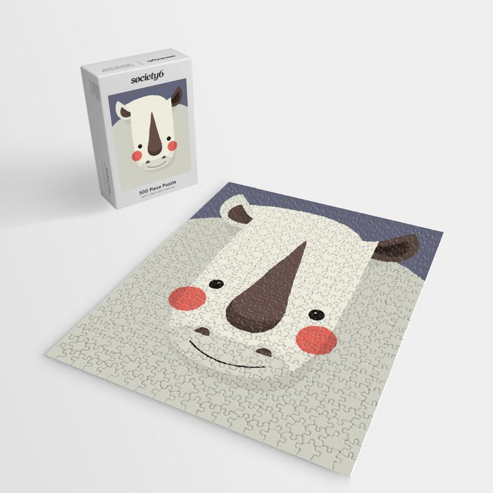 Rhinoceros, Animal Portrait Jigsaw Puzzle Gallery Image 2