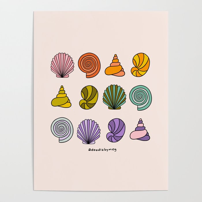 Rainbow Seashells Poster Gallery Image 1