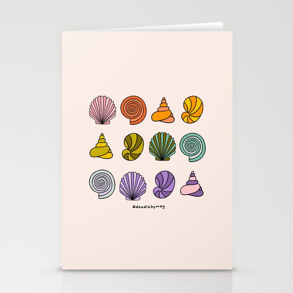 Rainbow Seashells Stationery Card Gallery Image 2