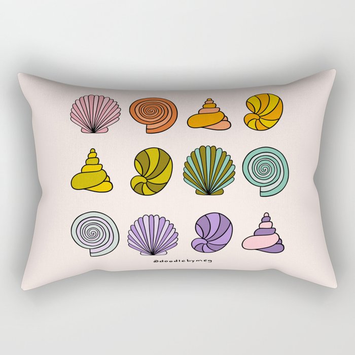 Rainbow Seashells Rectangular Pillow Gallery Image 2