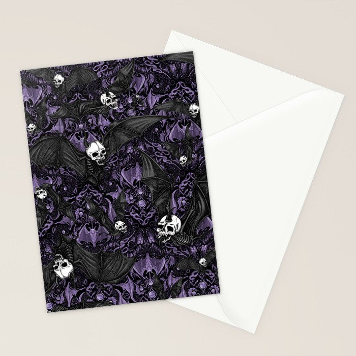 Skelebats - Royal Purple Stationery Card Gallery Image 2