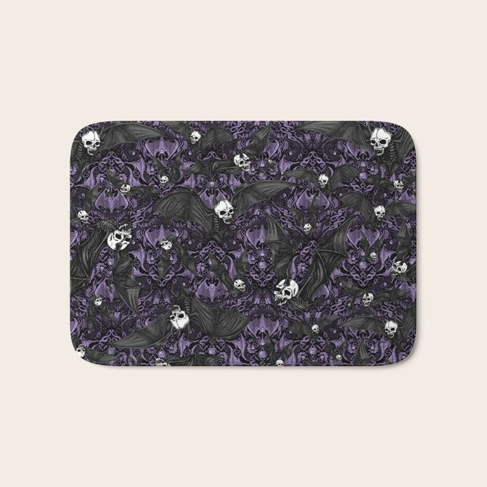 Skelebats - Royal Purple Bath Mat Gallery Image 1