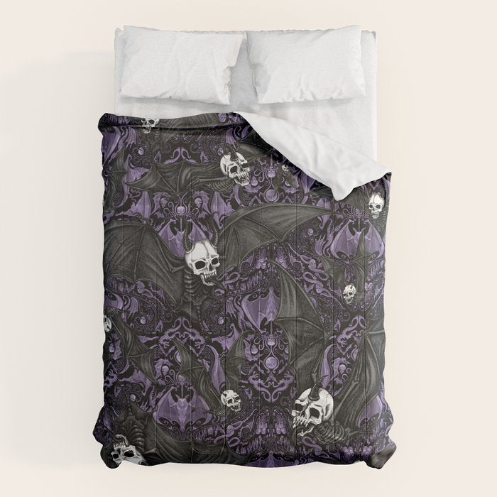 Skelebats - Royal Purple Comforter Gallery Image 6