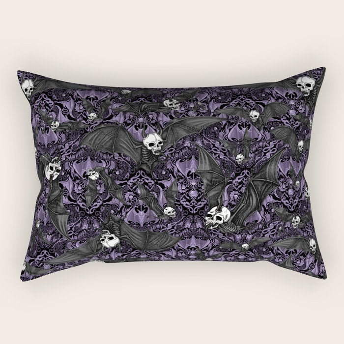 Skelebats - Royal Purple Rectangular Pillow Gallery Image 2