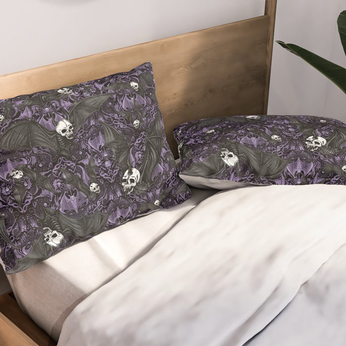 Skelebats - Royal Purple Pillow Sham Gallery Image 2