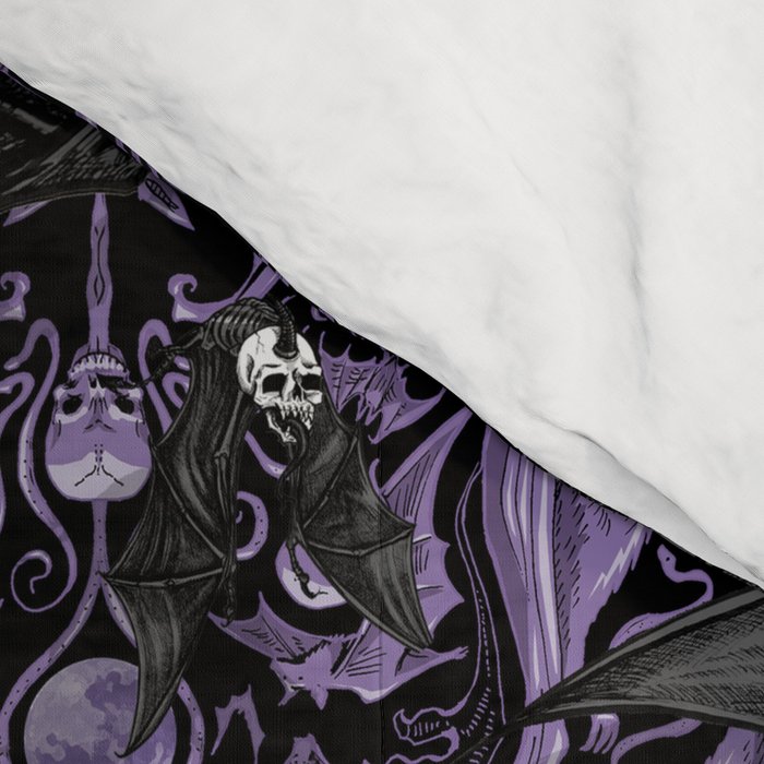 Skelebats - Royal Purple Comforter Gallery Image 4