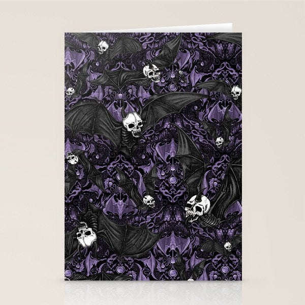 Skelebats - Royal Purple Stationery Card Gallery Image 2