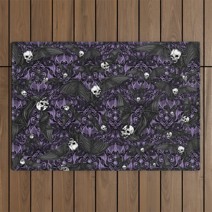 Skelebats - Royal Purple Outdoor Rug Gallery Image 1