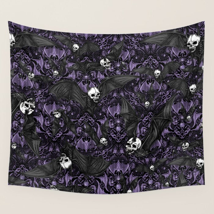Skelebats - Royal Purple Wall Tapestry Gallery Image 1