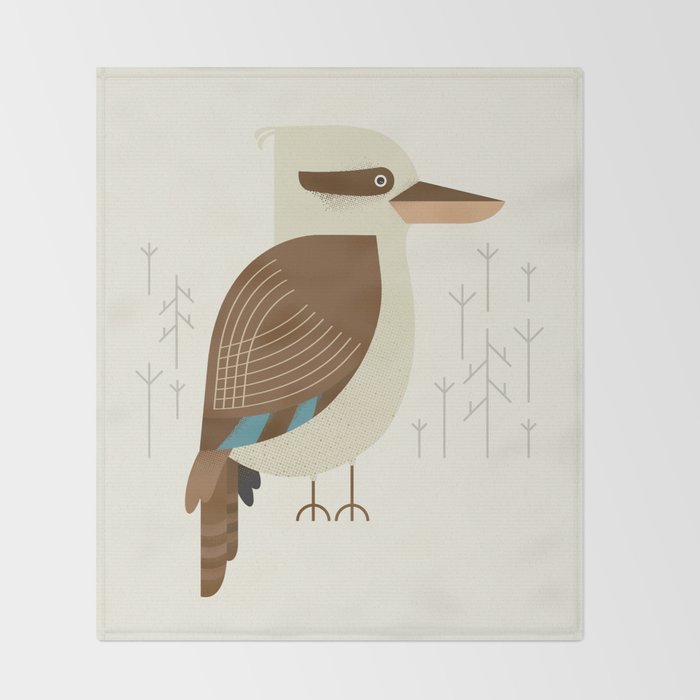 Laughing Kookaburra, Bird of Australia Throw Blanket Gallery Image 2