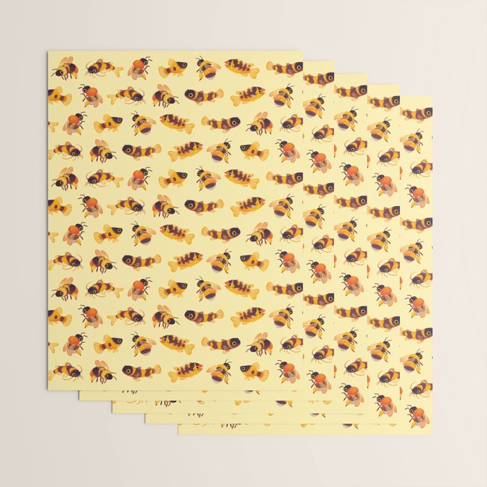 Bumblebee and fish Wrapping Paper Gallery Image 3
