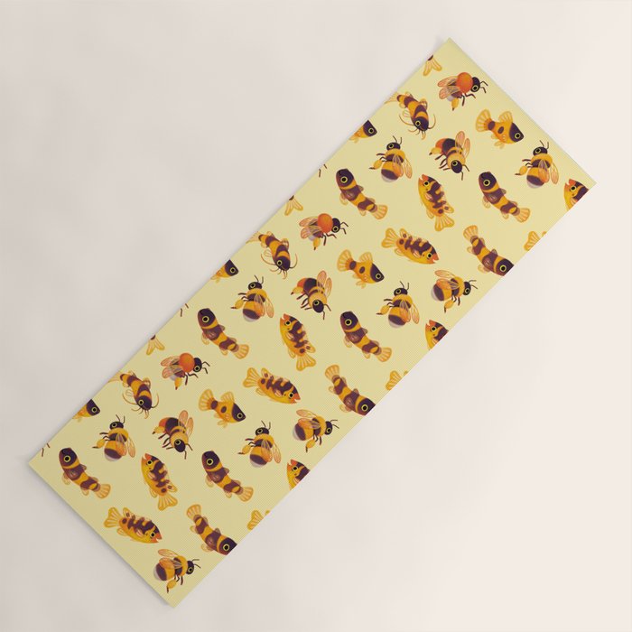 Bumblebee and fish Yoga Mat Gallery Image 1
