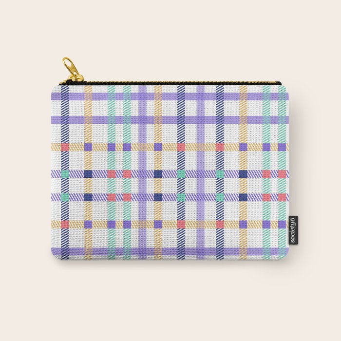 Vibrant Plaid Fusion A Carry All Pouch Gallery Image 1
