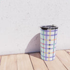 Vibrant Plaid Fusion A Travel Mug Gallery Image 4
