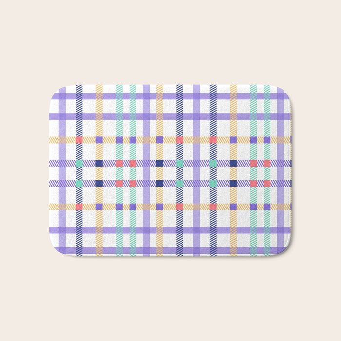 Vibrant Plaid Fusion A Bath Mat Gallery Image 1