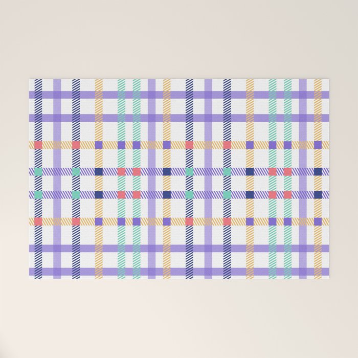 Vibrant Plaid Fusion A Welcome Mat Gallery Image 1