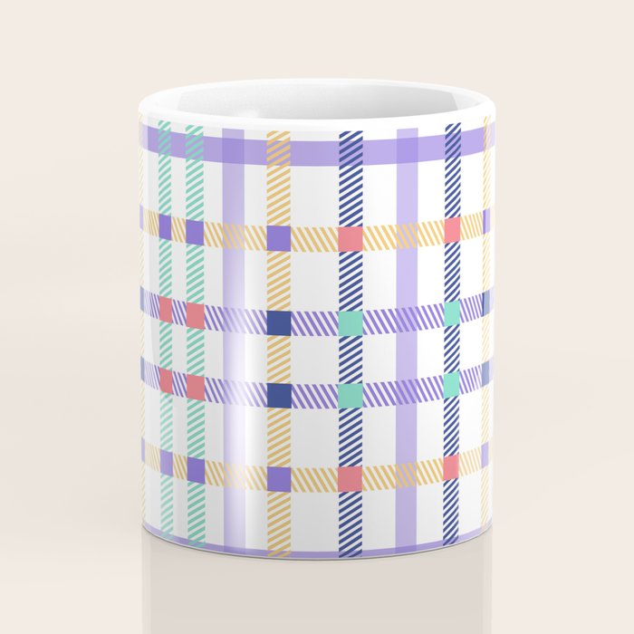 Vibrant Plaid Fusion A Coffee Mug Gallery Image 4