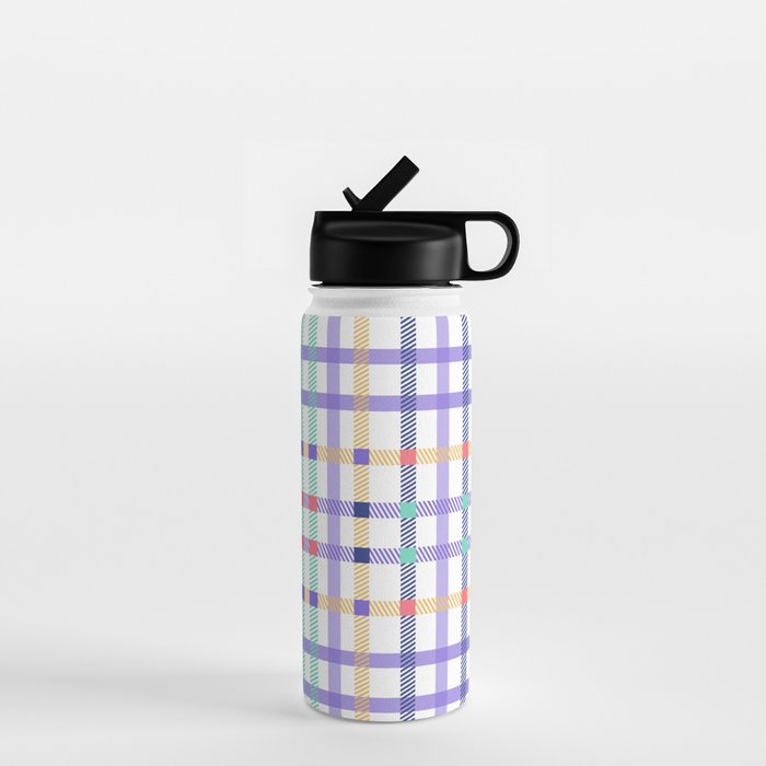 Vibrant Plaid Fusion A Water Bottle Gallery Image 1