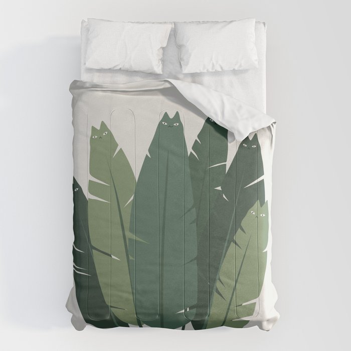 Cat and Plant 18 Comforter Gallery Image 1
