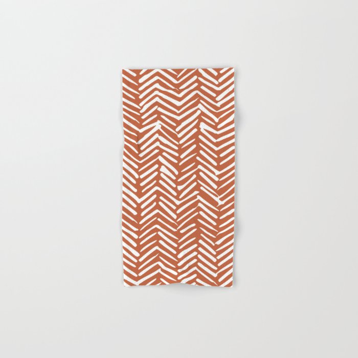 Boho, Abstract, Herringbone, Pattern, Terracotta Towels Gallery Image 1