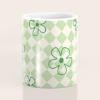 Green Checker Swirl With Flowers Coffee Mug Gallery Image 4
