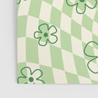 Green Checker Swirl With Flowers Poster Gallery Image 3