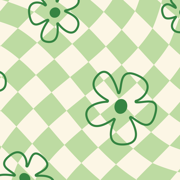 Green Checker Swirl With Flowers Coffee Mug Gallery Image 2