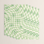 Green Checker Swirl With Flowers Wrapping Paper Gallery Image 3