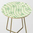 Green Checker Swirl With Flowers Side Table Gallery Image 2