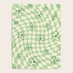 Green Checker Swirl With Flowers Poster Gallery Image 4