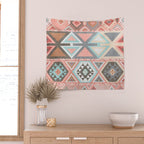 Aztec Artisan in Pink Wall Tapestry Gallery Image 2