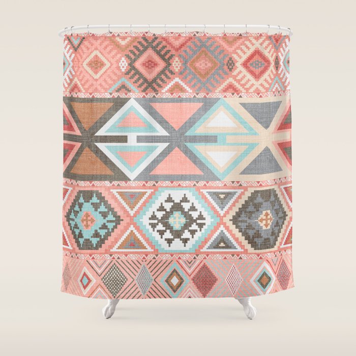 Aztec Artisan in Pink Shower Curtain Gallery Image 1