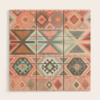 Aztec Artisan in Pink Wood Wall Art Gallery Image 1