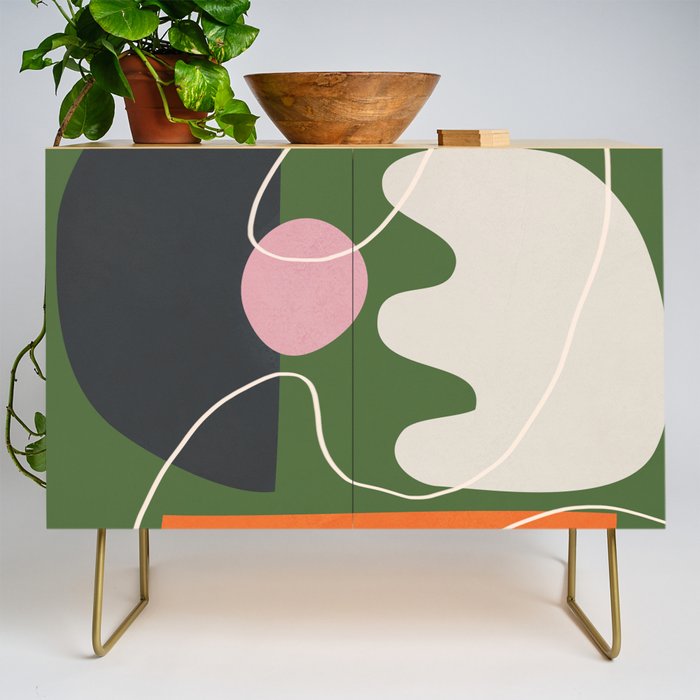 Minimal Colorful Abstract Shapes 6 Credenza Gallery Image 1