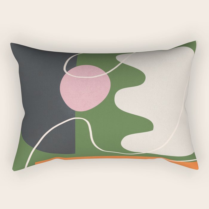 Minimal Colorful Abstract Shapes 6 Rectangular Pillow Gallery Image 2