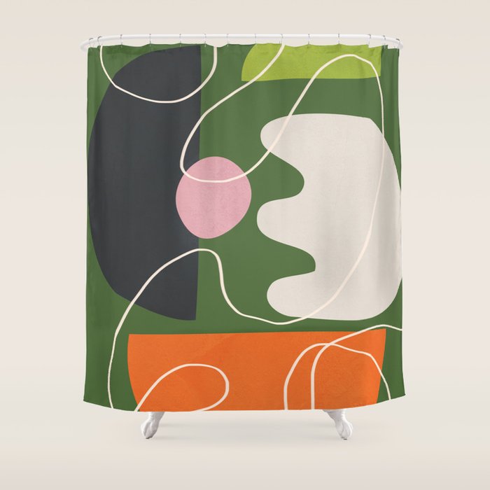 Minimal Colorful Abstract Shapes 6 Shower Curtain Gallery Image 1