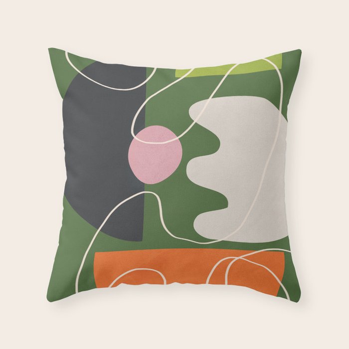 Minimal Colorful Abstract Shapes 6 Throw Pillow Gallery Image 6