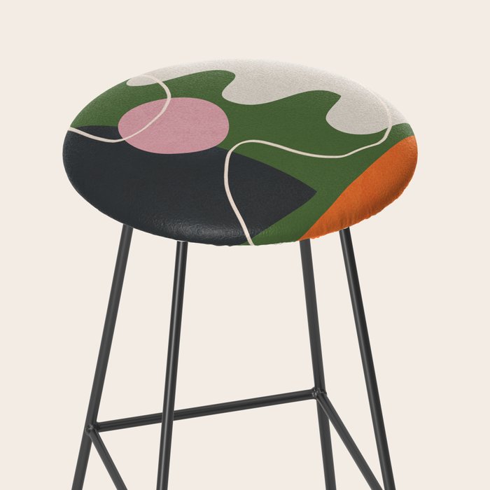 Minimal Colorful Abstract Shapes 6 Stool Gallery Image 2