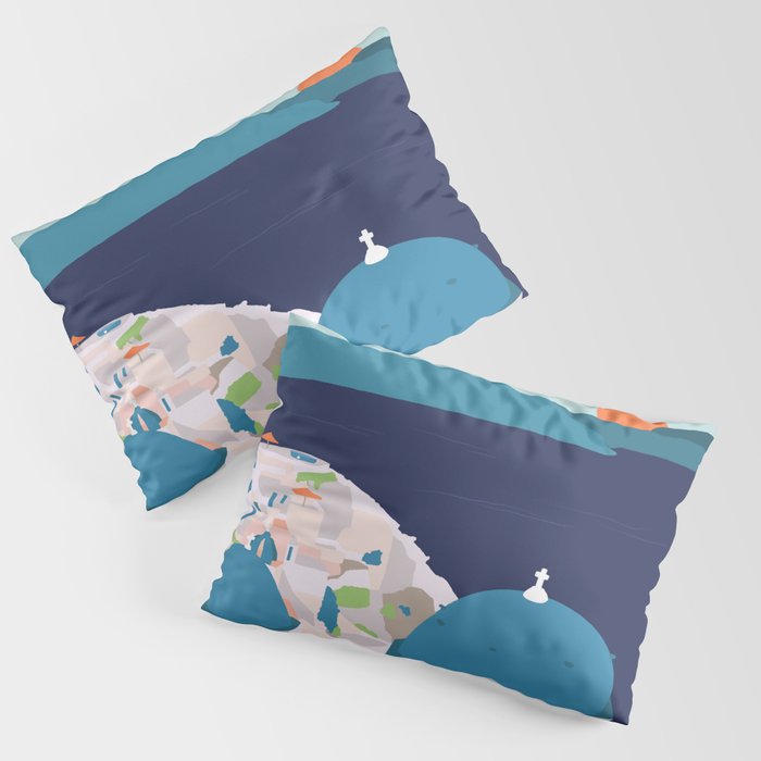 Santorini Greece Pillow Sham Gallery Image 3